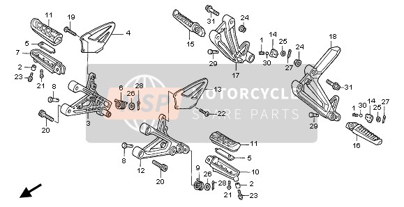 Honda CBR600F 2006 Step voor een 2006 Honda CBR600F