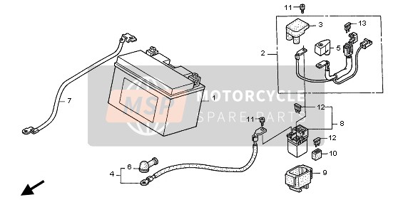 Honda CBR600F 2006 Batterie pour un 2006 Honda CBR600F