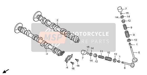 Honda CBR600RR 2006 Árbol De Levas & Válvula para un 2006 Honda CBR600RR