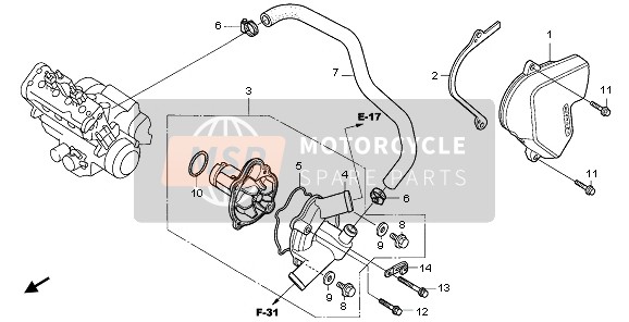 Honda CBR600RR 2006 Bomba de agua para un 2006 Honda CBR600RR