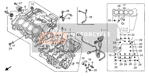 Honda CBR600RR 2006 CRANKCASE for a 2006 Honda CBR600RR