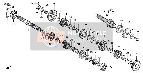 Honda CBR600RR 2006 TRANSMISSION for a 2006 Honda CBR600RR