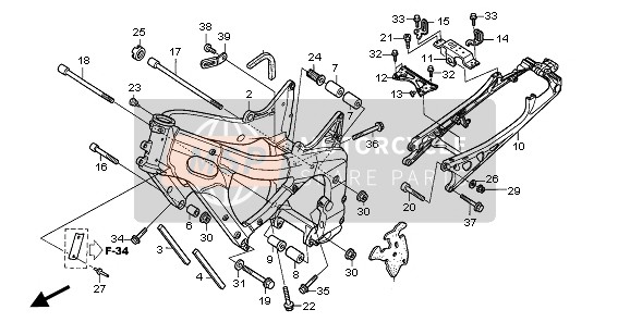 Honda CBR600RR 2006 Frame voor een 2006 Honda CBR600RR