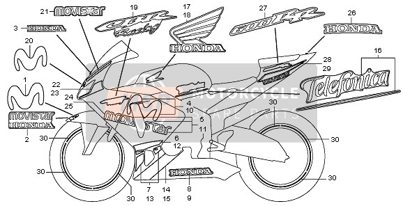 64306MEEJ20ZA, Stripe B, R. Middle Cowl *TYPE1 * (TYPE1 ), Honda, 0