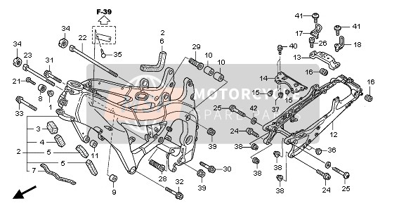 Honda CBR1000RR 2006 Corpo del telaio per un 2006 Honda CBR1000RR