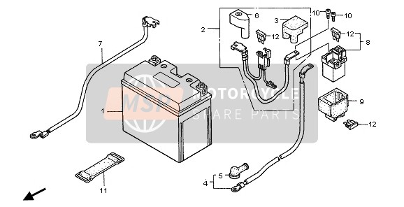 Honda CBR1100XX 2006 Batterie pour un 2006 Honda CBR1100XX