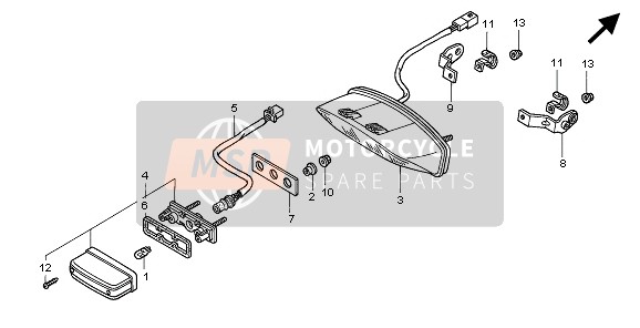 Honda FMX650 2006 Achterlicht voor een 2006 Honda FMX650