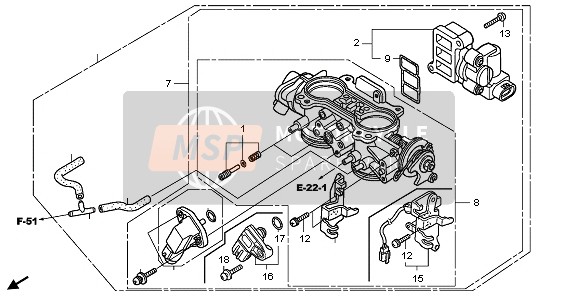 Honda GL1800A 2006 DROSSELKLAPPE für ein 2006 Honda GL1800A