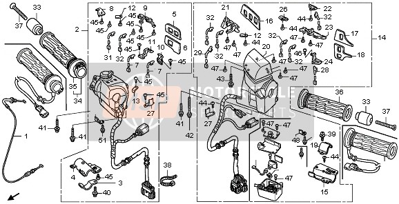 Honda GL1800A 2006 Interruttore maniglia per un 2006 Honda GL1800A