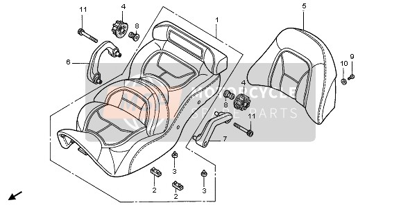 Honda GL1800A 2006 Asiento para un 2006 Honda GL1800A