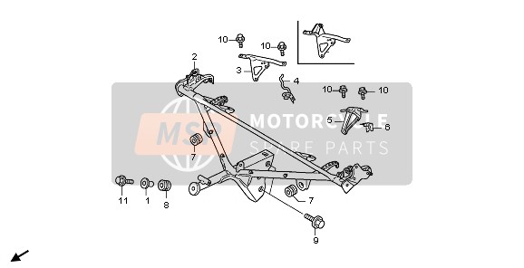 Honda GL1800A 2006 SCHIENE FÜR HAUBE für ein 2006 Honda GL1800A