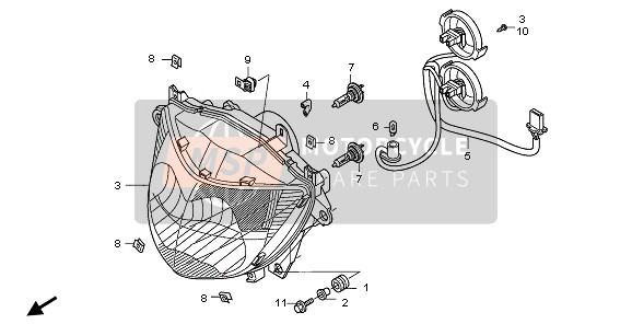 Honda NT700V 2006 HEADLIGHT (EU) for a 2006 Honda NT700V