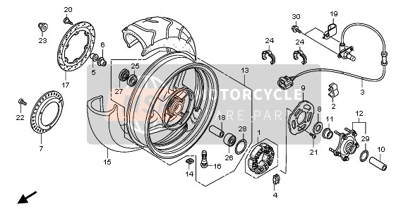 Honda NT700V 2006 Ruota posteriore per un 2006 Honda NT700V