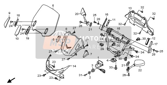 Honda NT700V 2006 Capot supérieur pour un 2006 Honda NT700V