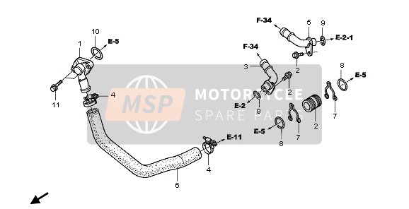 Honda NT700VA 2006 WATER PIPE for a 2006 Honda NT700VA