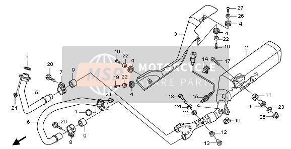 Honda NT700VA 2006 Silencieux d'échappement pour un 2006 Honda NT700VA