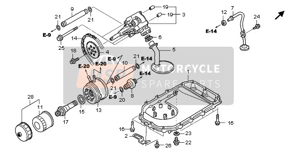 Honda ST1300A 2006 Oliepomp & Olie Pan voor een 2006 Honda ST1300A