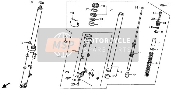 Honda VFR800 2006 FRONT FORK for a 2006 Honda VFR800