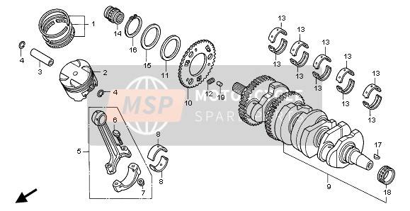 Honda CBR1100XX 1997 CRANKSHAFT & PISTON for a 1997 Honda CBR1100XX