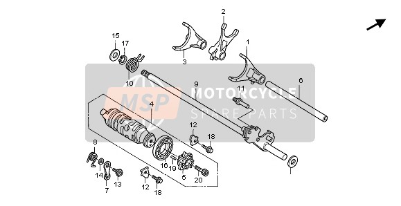 Honda CBR1100XX 1997 GEARSHIFT DRUM for a 1997 Honda CBR1100XX