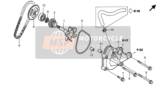 Honda VTR1000F 2006 WASSERPUMPE für ein 2006 Honda VTR1000F