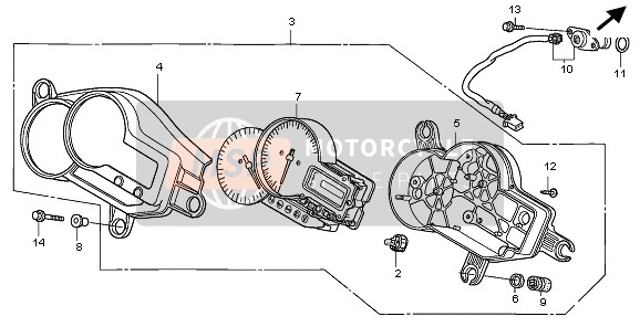 Honda VTR1000F 2006 METER (KMH) for a 2006 Honda VTR1000F