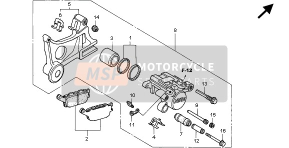 Honda VTR1000F 2006 REAR BRAKE CALIPER for a 2006 Honda VTR1000F