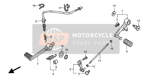 Honda VTR1000F 2006 PEDAL for a 2006 Honda VTR1000F