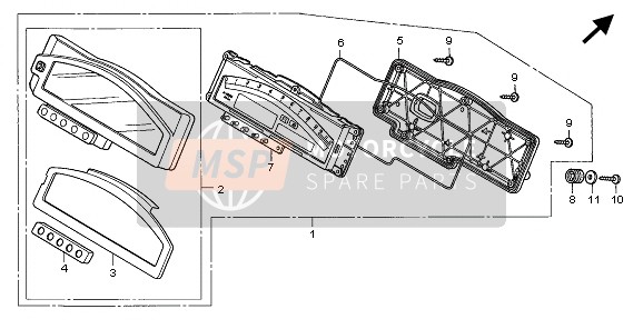 Honda VTR1000SP 2006 METER (KMH) for a 2006 Honda VTR1000SP