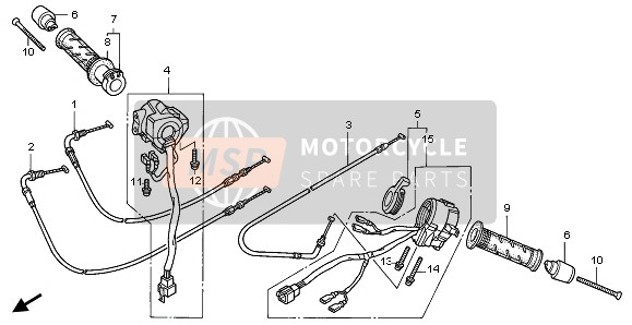 Honda CBR1100XX 1997 Cambiar & Cable para un 1997 Honda CBR1100XX