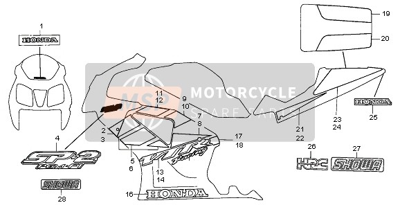 64284MCFD80ZA, Stripe E, L. Lower Cowl *TYPE1 * (TYPE1 ), Honda, 0