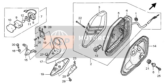 Honda VTX1300S 2006 TAILLIGHT for a 2006 Honda VTX1300S