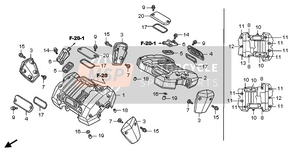 Honda VTX1800C1 2006 ZYLINDERKOPFABDECKUNG für ein 2006 Honda VTX1800C1