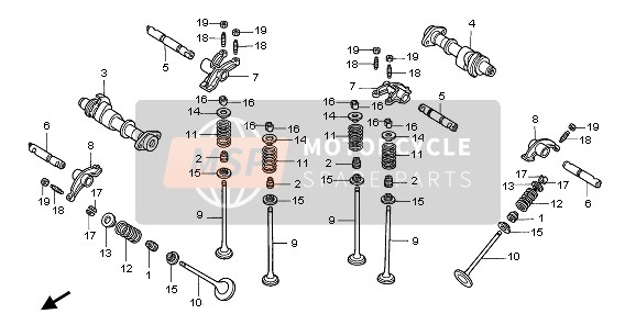 Honda VTX1800C1 2006 Albero A Camme & Valvola per un 2006 Honda VTX1800C1