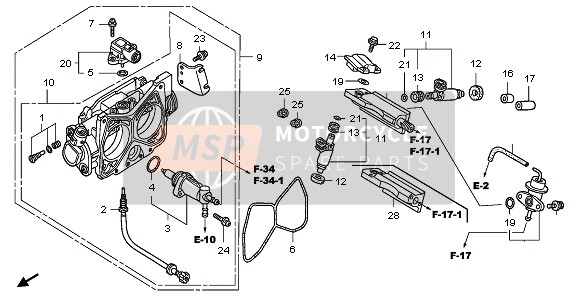 Honda VTX1800C1 2006 THROTTLE BODY for a 2006 Honda VTX1800C1