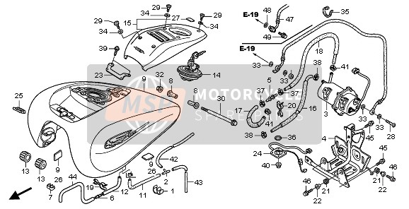 Honda VTX1800C1 2006 Depósito de combustible para un 2006 Honda VTX1800C1