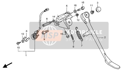 Honda VTX1800C1 2006 SIDE STAND for a 2006 Honda VTX1800C1