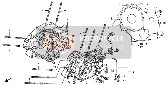 Honda XL125V 2006 CRANKCASE for a 2006 Honda XL125V