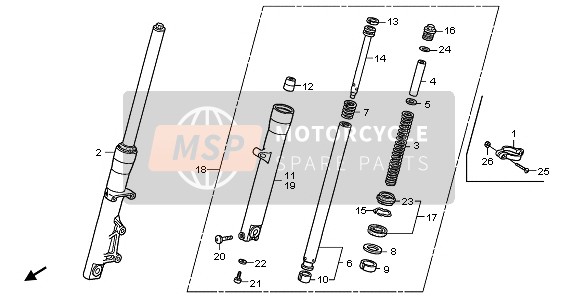 Honda XL125V 2006 FRONT FORK for a 2006 Honda XL125V