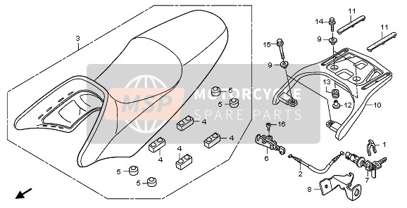 Honda XL125V 2006 Siège & Transporteur pour un 2006 Honda XL125V