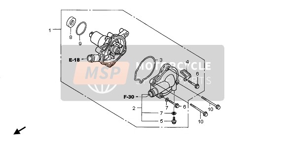 Honda XL650V 2006 Waterpomp voor een 2006 Honda XL650V