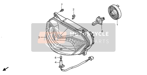 Honda XL650V 2006 Faro (1) per un 2006 Honda XL650V