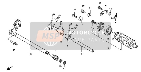 Honda XL1000VA 2006 ÉquipementShift Drum pour un 2006 Honda XL1000VA