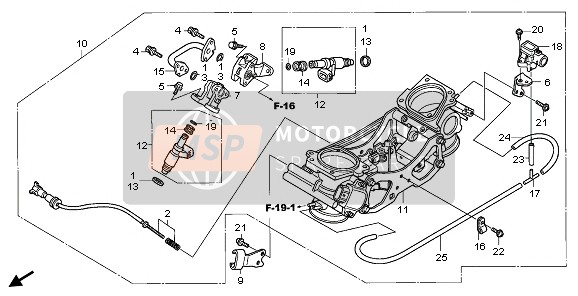 Honda XL1000VA 2006 Cuerpo del acelerador (Montaje) para un 2006 Honda XL1000VA