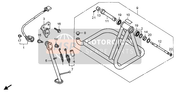 50150MW4000, Bracket, Side Stand, Honda, 0