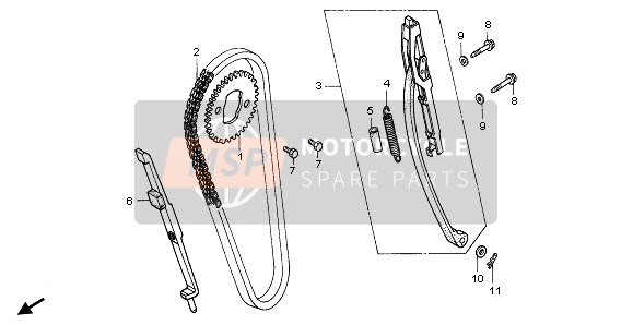 Honda CB250 1997 STEUERKETTE & SPANNER für ein 1997 Honda CB250