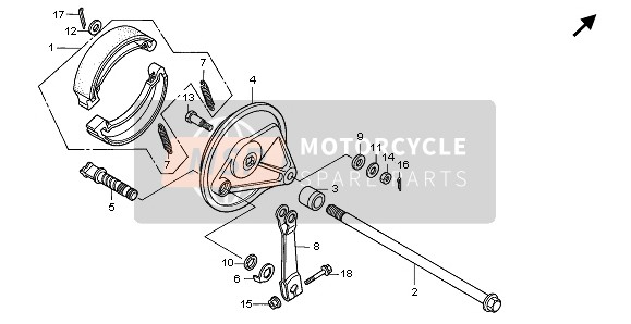 Honda CB250 1997 Panel de freno trasero para un 1997 Honda CB250