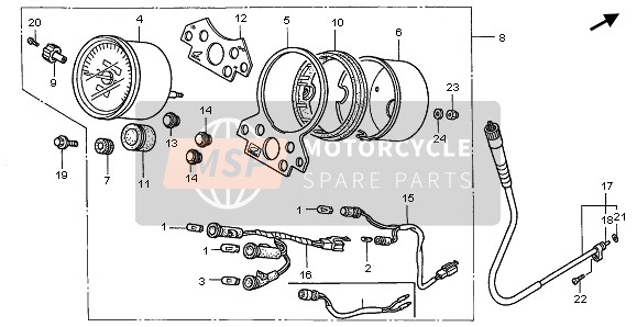 Honda CMX250C 1997 METER (KMH) for a 1997 Honda CMX250C