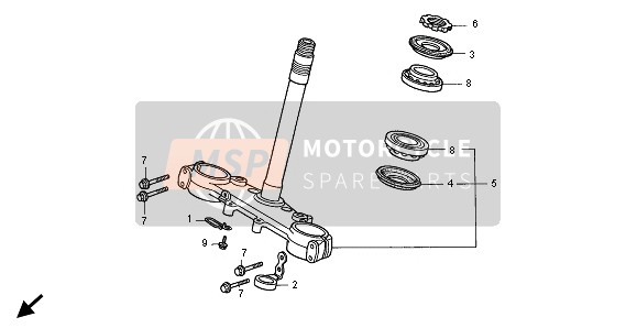 Honda XLR125R 1999 STEERING STEM for a 1999 Honda XLR125R