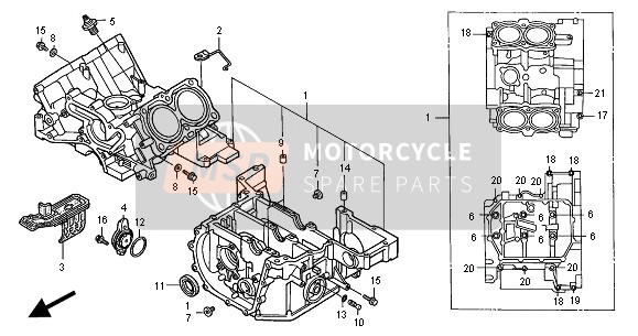 Honda ST1100A 2001 CRANKCASE for a 2001 Honda ST1100A